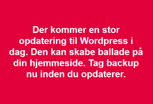 Tag backup af WordPress før du opdatere din hjemmeside