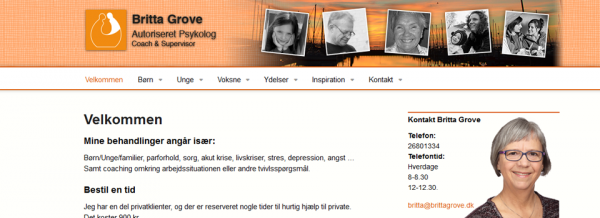 Britta Grove ny hjemmesidei wordpress
