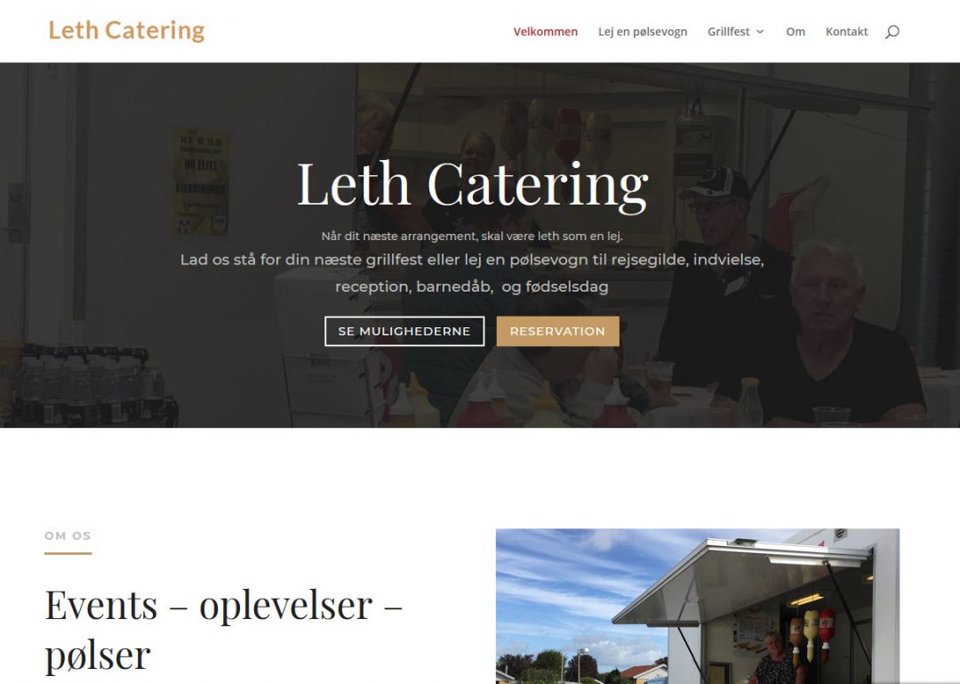 Online markedsføringsplatform til Leth Catering